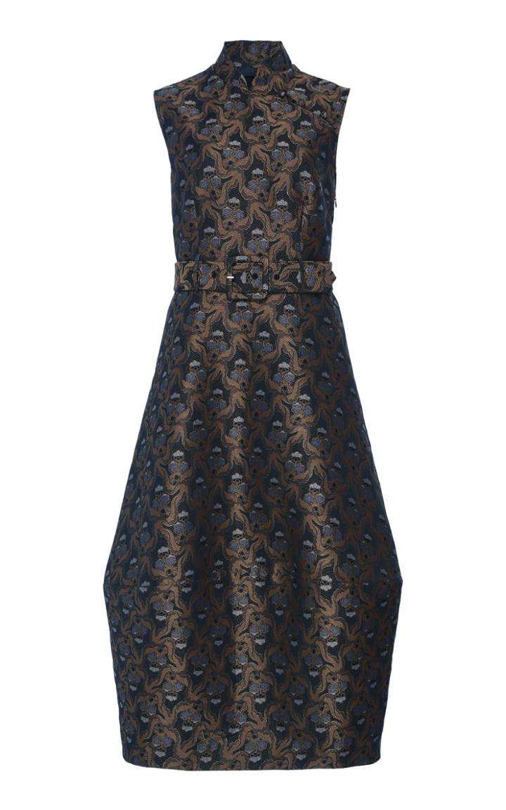 Co Brocade Sleeveless Midi Dress