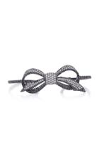 Colette Jewelry Bow 18k Black Gold And Diamond Three-finger Ring