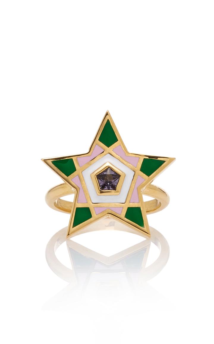 Sig Ward 18k Gold And Enamel Ring