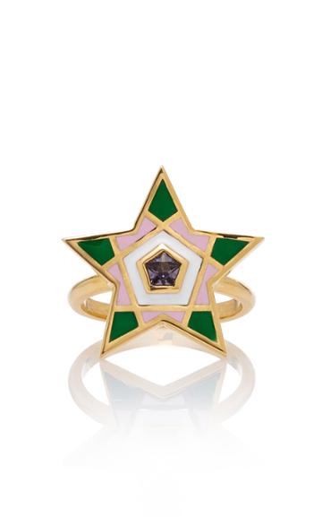 Sig Ward 18k Gold And Enamel Ring