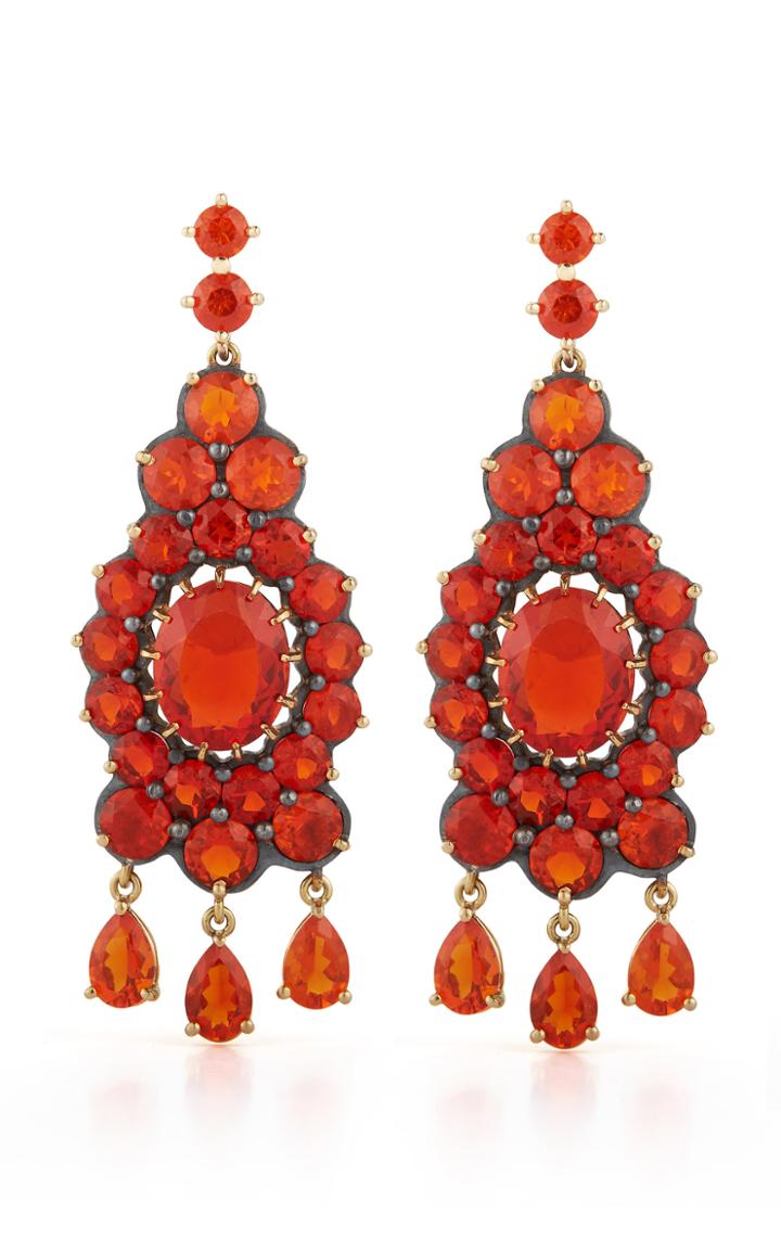 Moda Operandi Mcteigue & Mcclelland Fire Opal Berry Cluster Drop Earrings