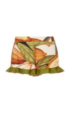 Agua De Coco Printed High-rise Stretch-crepe Shorts