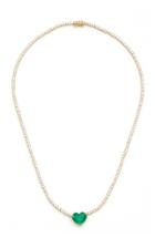 Anita Ko Hepburn Heart-shaped Emerald Necklace