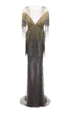 Pamella Roland Gold & Gunmetal Gown