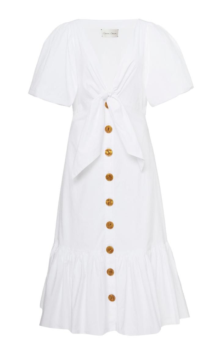 Moda Operandi Cara Cara Georgica Tie-front Cotton Midi Dress Size: 2