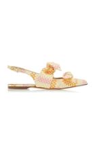 Gia Couture For Luisa Beccaria Printed Bow Slingbacks
