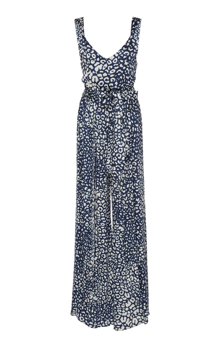 Alexis Tyrell Cheetah-print Crepe Wide-leg Jumpsuit