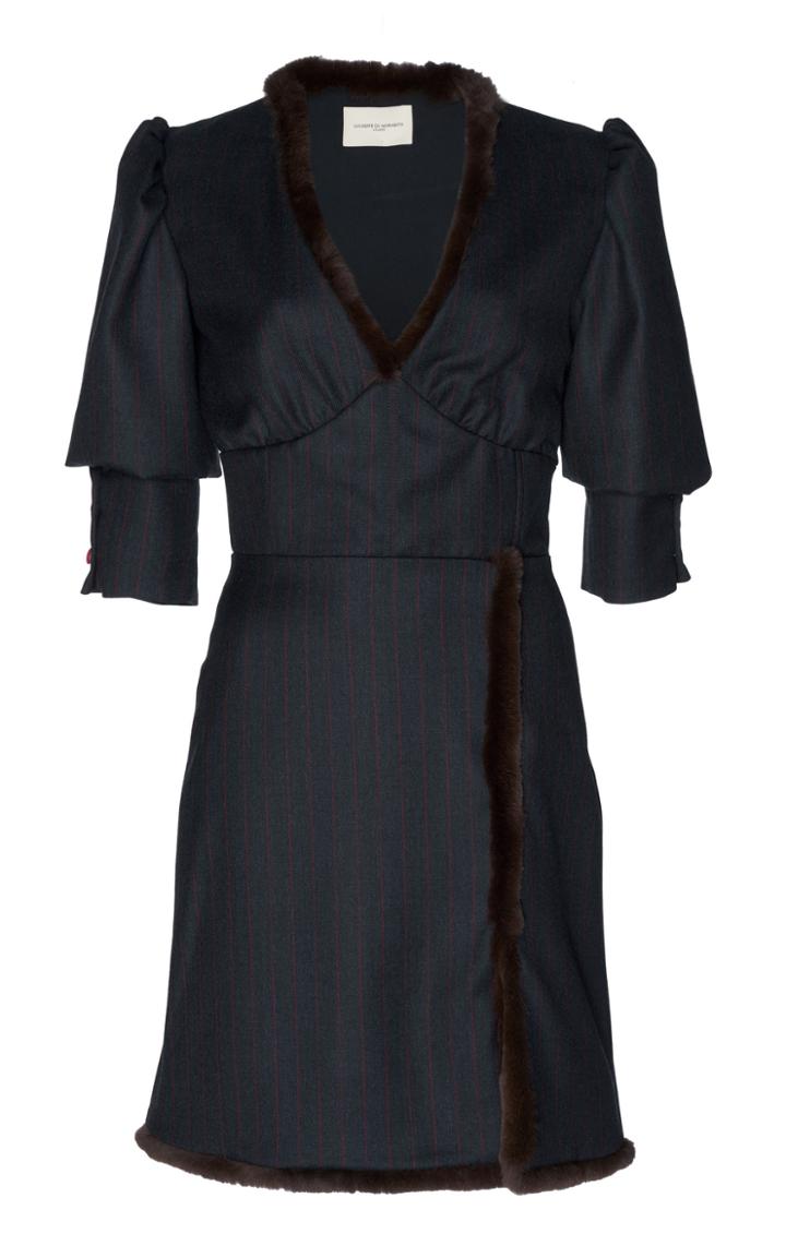 Giuseppe Di Morabito Pinstripe Low Cut Dress