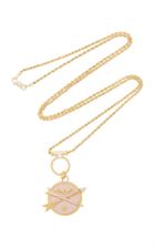 Foundrae Blush Crossed Arrows Champleve Medallion On 22 Rope Door Knocker Necklace