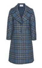 Luisa Beccaria Virgin Wool Plaid Peacoat