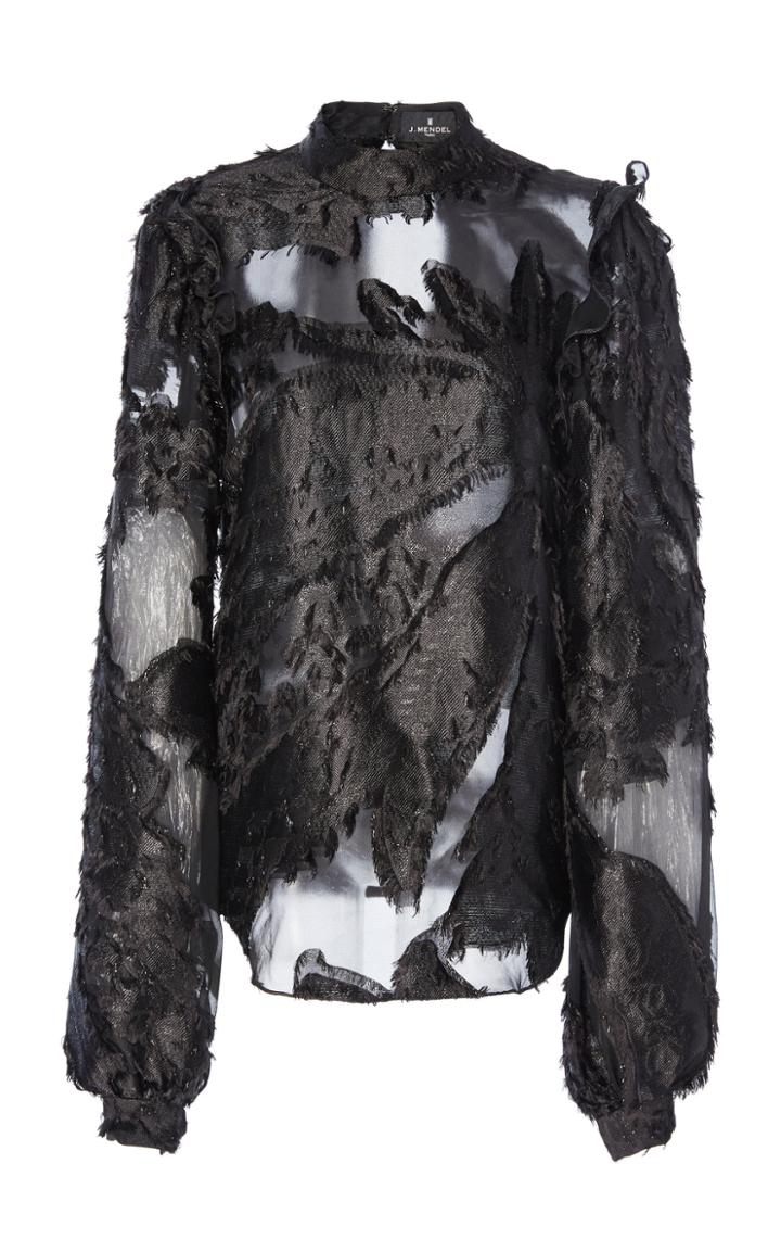 J. Mendel Sheer Long Sleeve Blouse