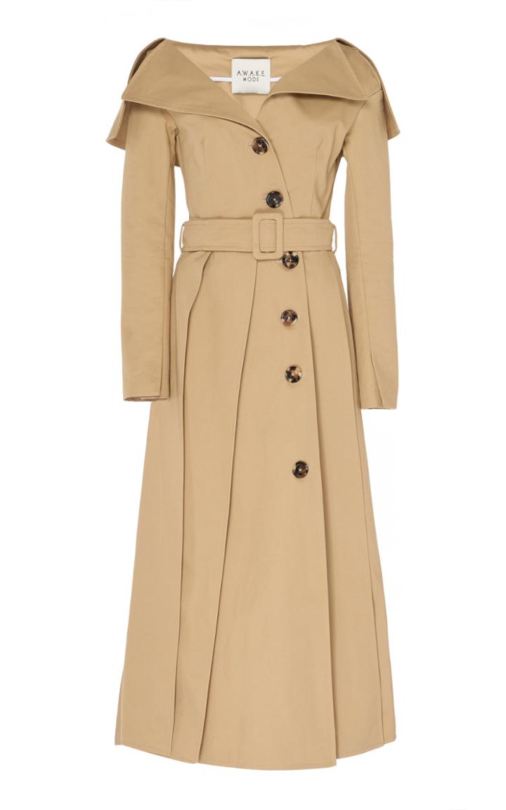 A.w.a.k.e. Off-the-shoulder Cotton Trench