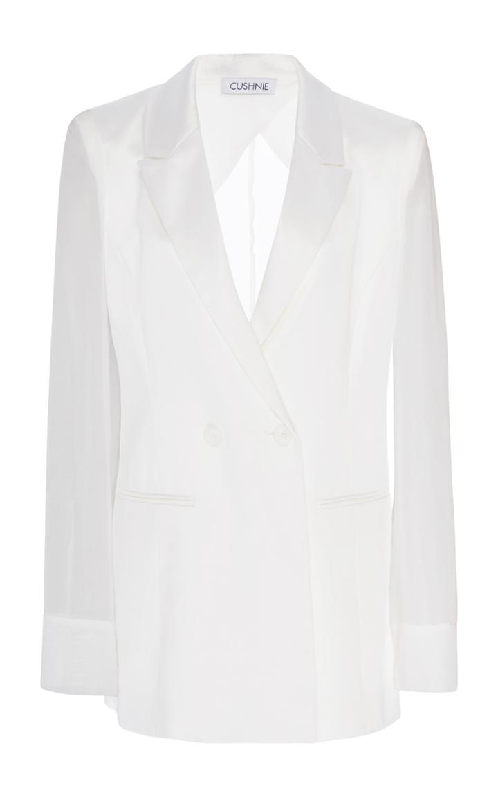 Moda Operandi Cushnie Sheer-paneled Silk-blend Blazer Size: 2