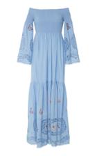Luisa Beccaria Off The Shoulder Emroidered Dress