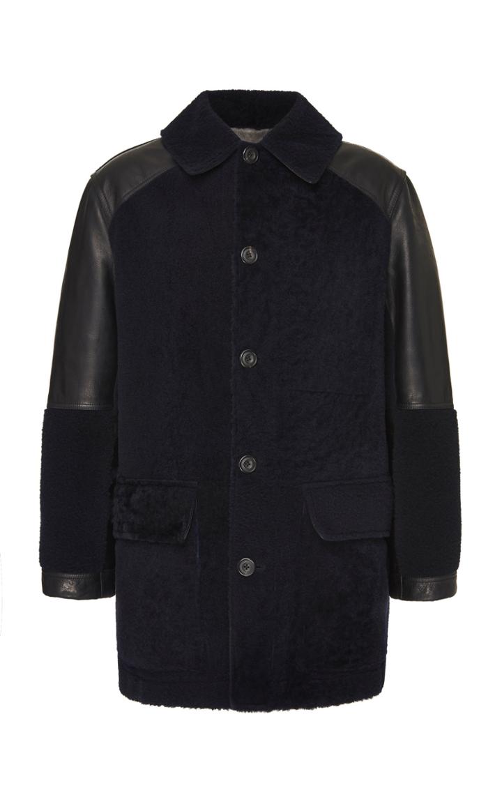 Moda Operandi Alexander Mcqueen Shearling Leather Jacket Size: 48