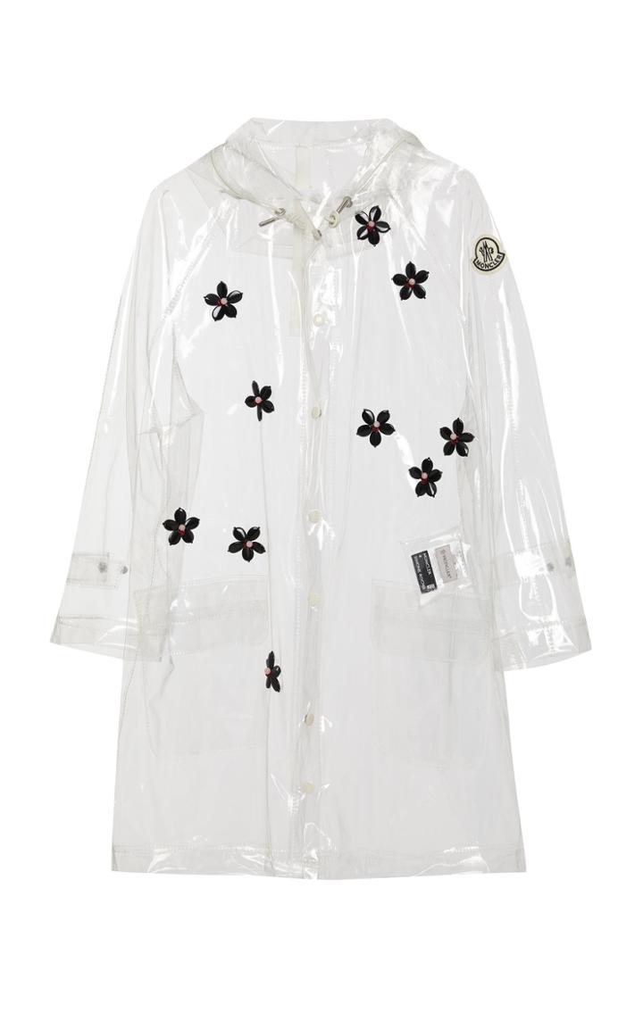 Moncler Genius + Simone Rocha Floral-appliqud Pvc Hooded Raincoat