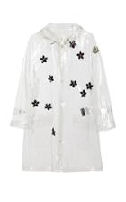 Moncler Genius + Simone Rocha Floral-appliqud Pvc Hooded Raincoat