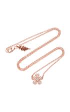 Colette Jewelry Small Flower 18k Rose Gold Diamond Necklace