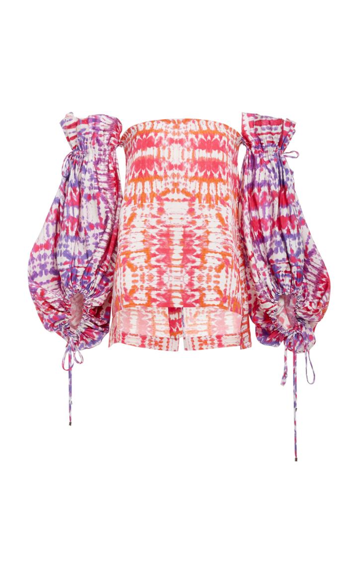 Prabal Gurung Tie Dye Blouson Sleeve Top