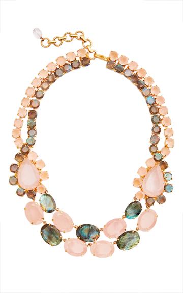 Bounkit Rose Quartz And Labradorite String Necklace