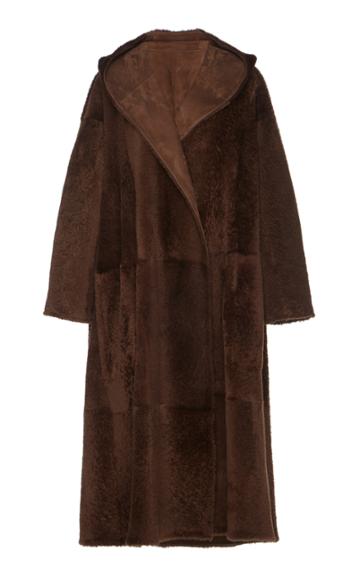 Agnona Reversible Shearling Hooded Coat