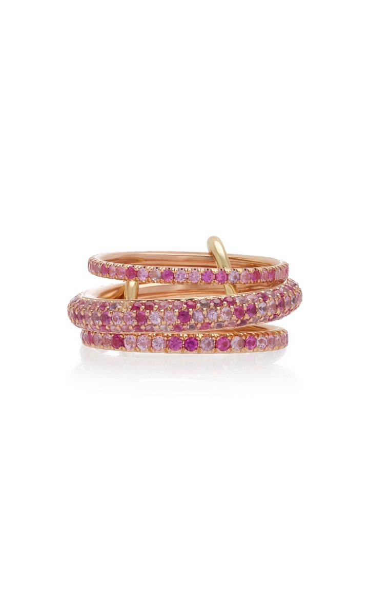 Spinelli Kilcollin Nova Rose Set-of-three 18k Rose Gold Sapphire Rings