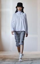 Moda Operandi Adam Lippes Long Sleeve Cotton Smocked Neck Top Size: Xs