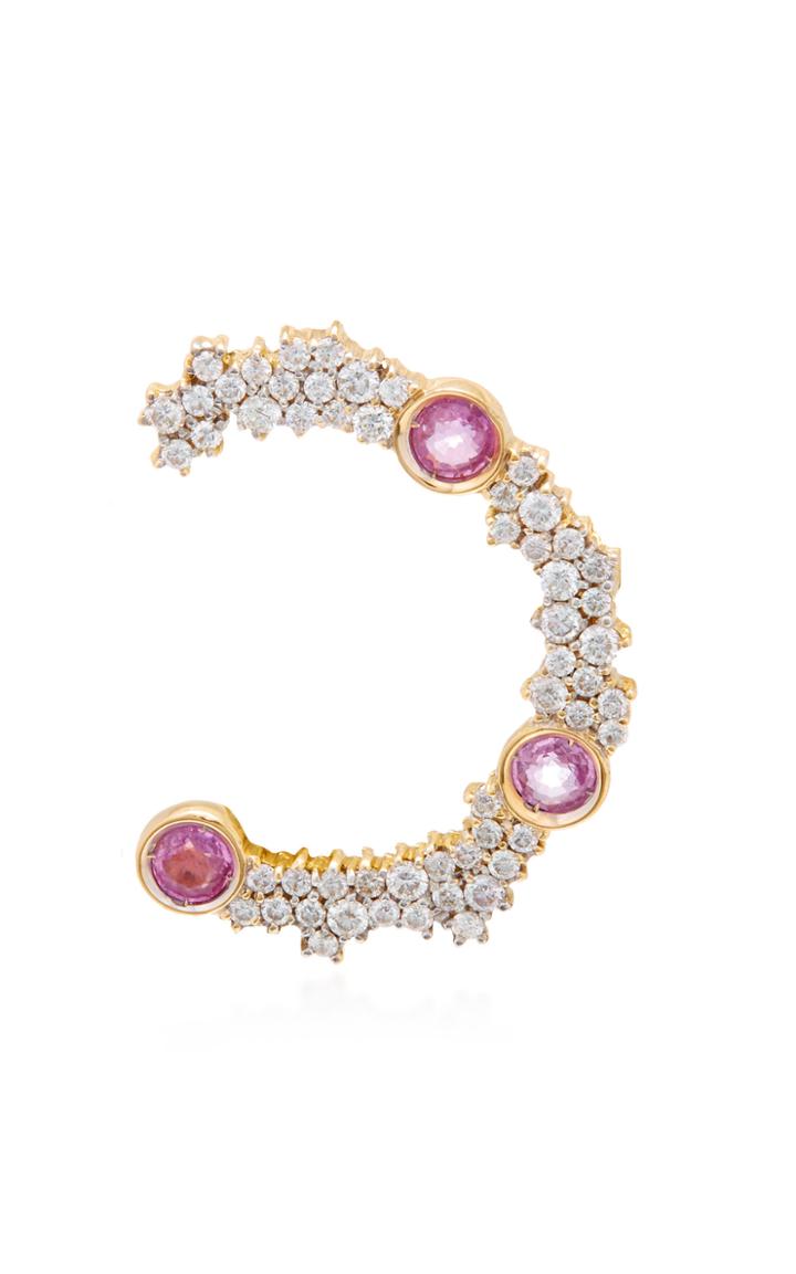 Ana Khouri Single Diamond And Pink Sapphire Meagan Earring