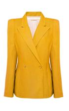 Moda Operandi Anna Mason Sharp Double Breasted Linen Blazer Size: 6