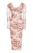 Dolce & Gabbana Rose Print Tulle Dress