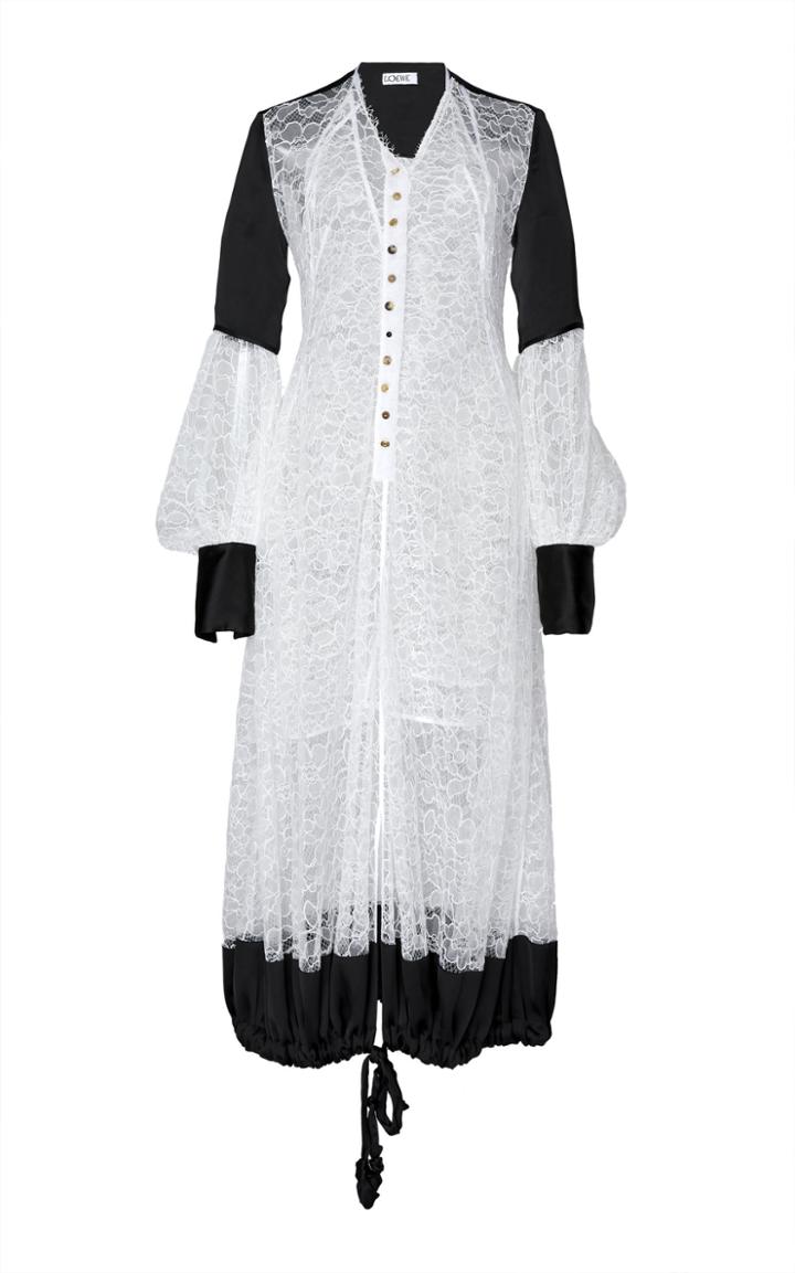 Loewe Balloon Sleeve Lace Midi Dress