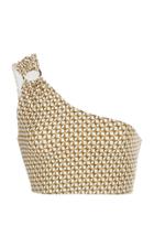 Jonathan Simkhai Chain Print One Shoulder Bikini Top