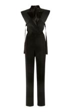 Moda Operandi David Koma Sleeveless Satin-trimmed Crepe Jumpsuit Size: 6