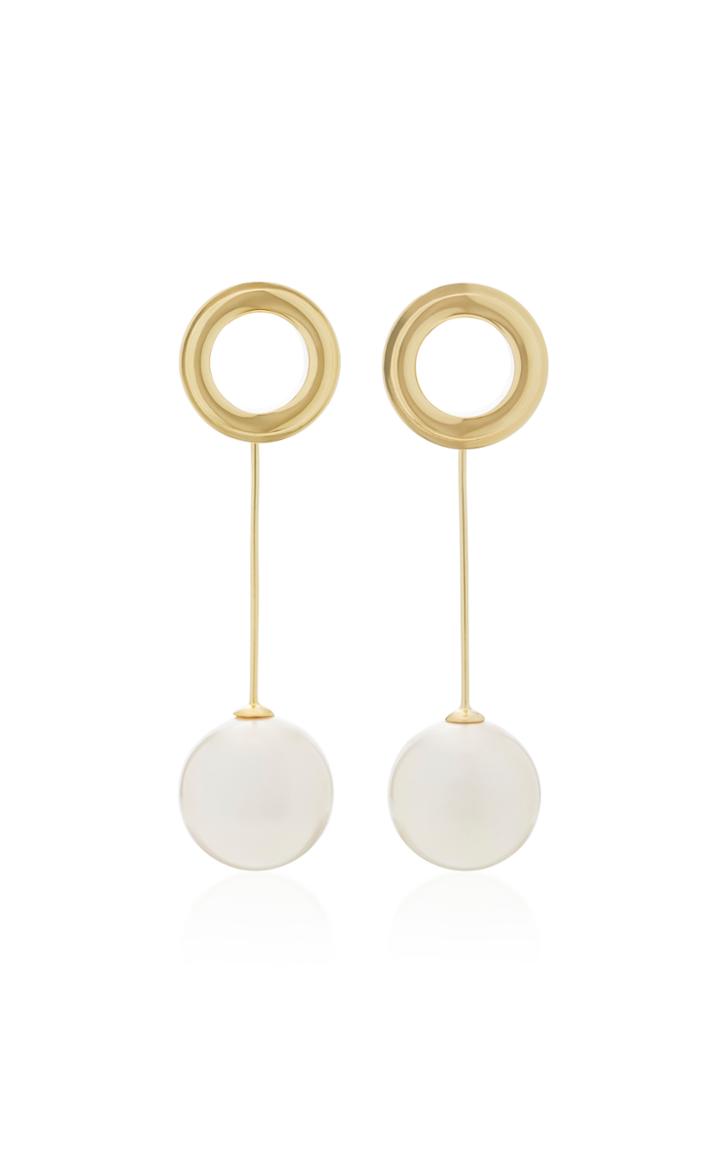 Joanna Laura Constantine Grommets Shell Pearl And Gold-plated Earrings