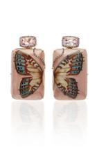 Silvia Furmanovich Marquetry Pink Butterfly Earrings