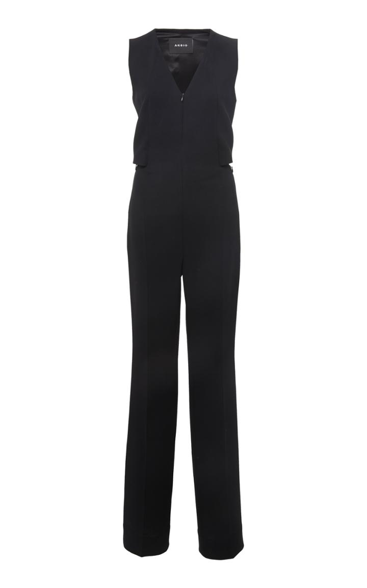 Akris Sleeveless Wool Double Face Jumpsuit