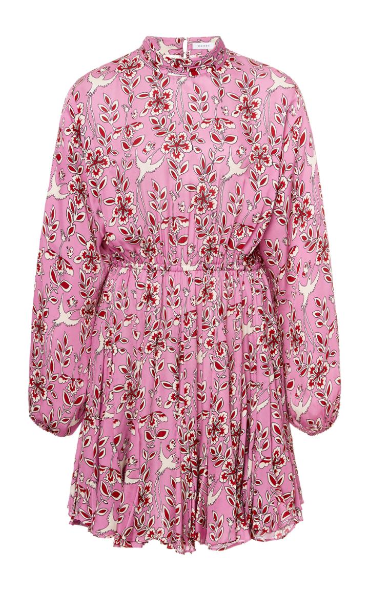 Moda Operandi Rhode Caroline Pleated Voile Mini Dress Size: Xs