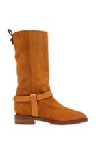Stuart Weitzman Casey Leather-trimmed Suede Boots