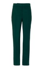 Oscar De La Renta Cropped Stretch-wool Crepe Straight-leg Pants