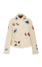 Escada Lansy Printed Shearling Coat