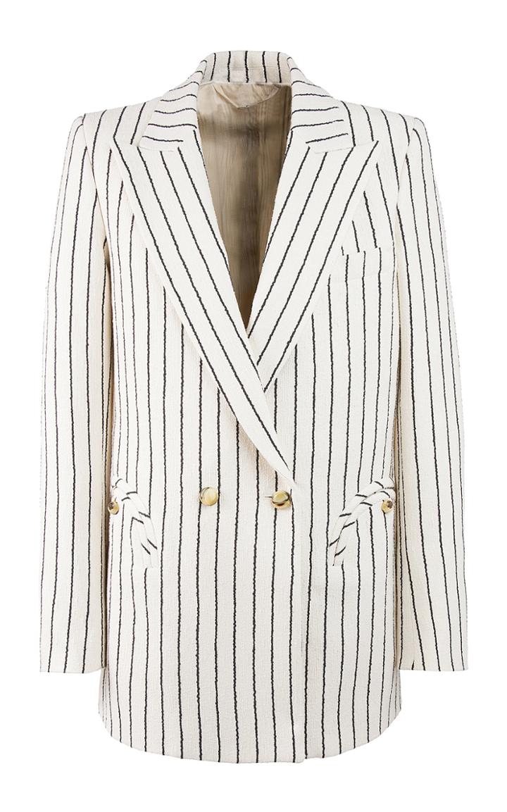 Blaz Milano Roanoke Pinstriped Cotton-blend Double-breasted Blazer