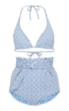 Lisa Marie Fernandez Pamela Cornflower Blue Seersucker Bikini Set