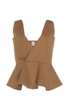 Maison Rabih Kayrouz Peplum Wool And Cashmere-blend Top