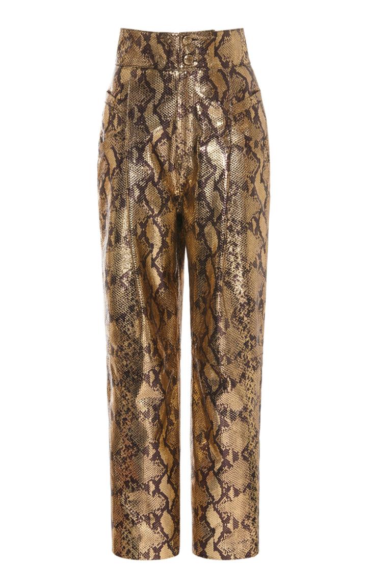 Moda Operandi Dundas Printed Lurex Straight-leg Pants Size: 36