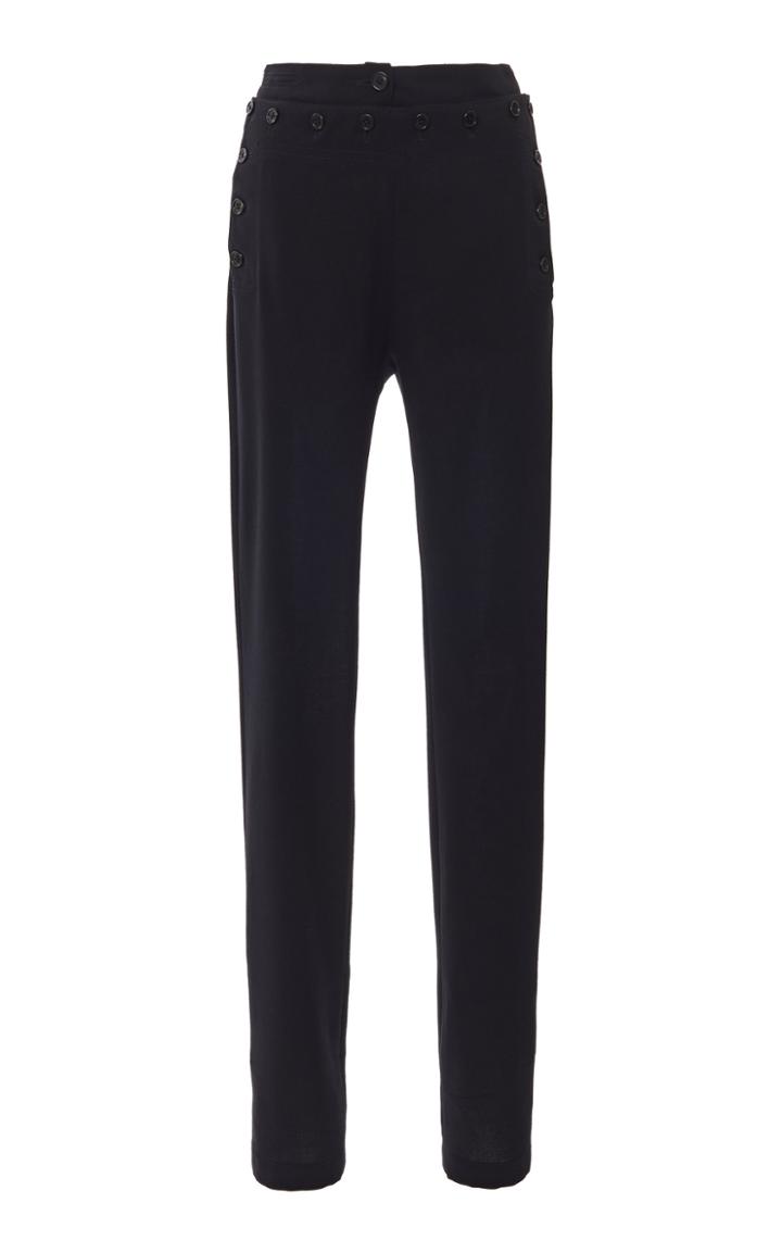 Moda Operandi Ann Demeulemeester Button-detailed Mid-rise Slim-leg Pants Size: 36