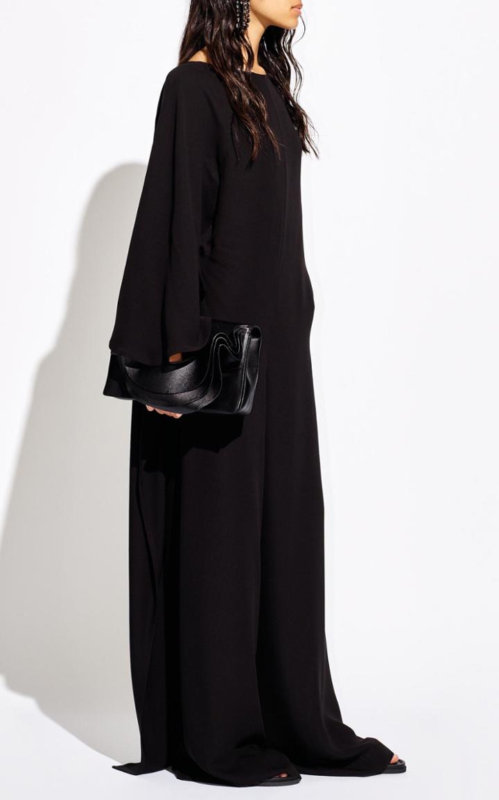 Moda Operandi Valentino Cape-sleeve Silk Cady Jumpsuit