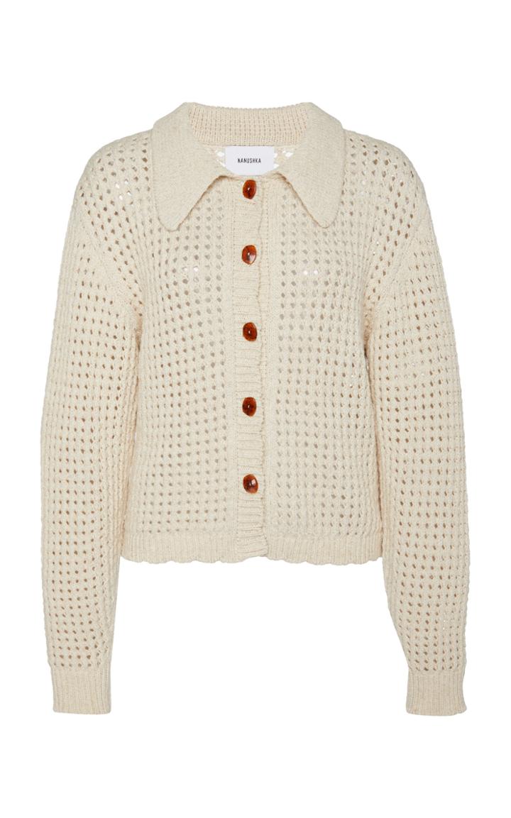 Nanushka Andrea Open-knit Cotton Cardigan