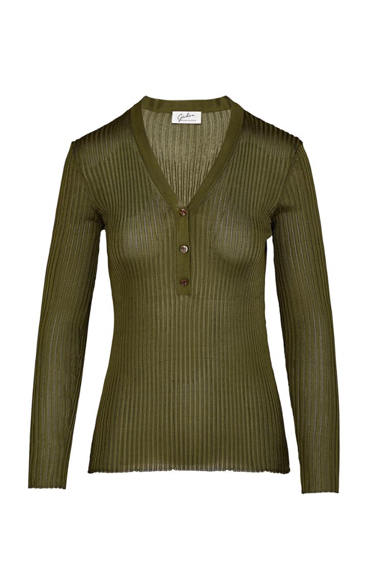 Moda Operandi Giuliva Heritage The Amelia Sweater Viscose Knit Green