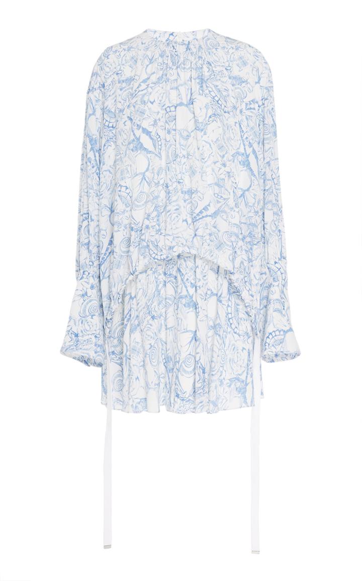 Tibi Isa Printed Silk Shirt Dress
