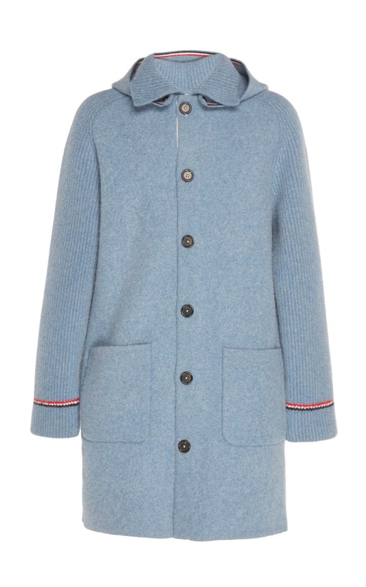 Thom Browne Duffle Coat With Removable Hood With Tipping Stripe